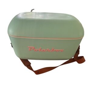 Polarbox Mint Green Cooler with Brown Strap